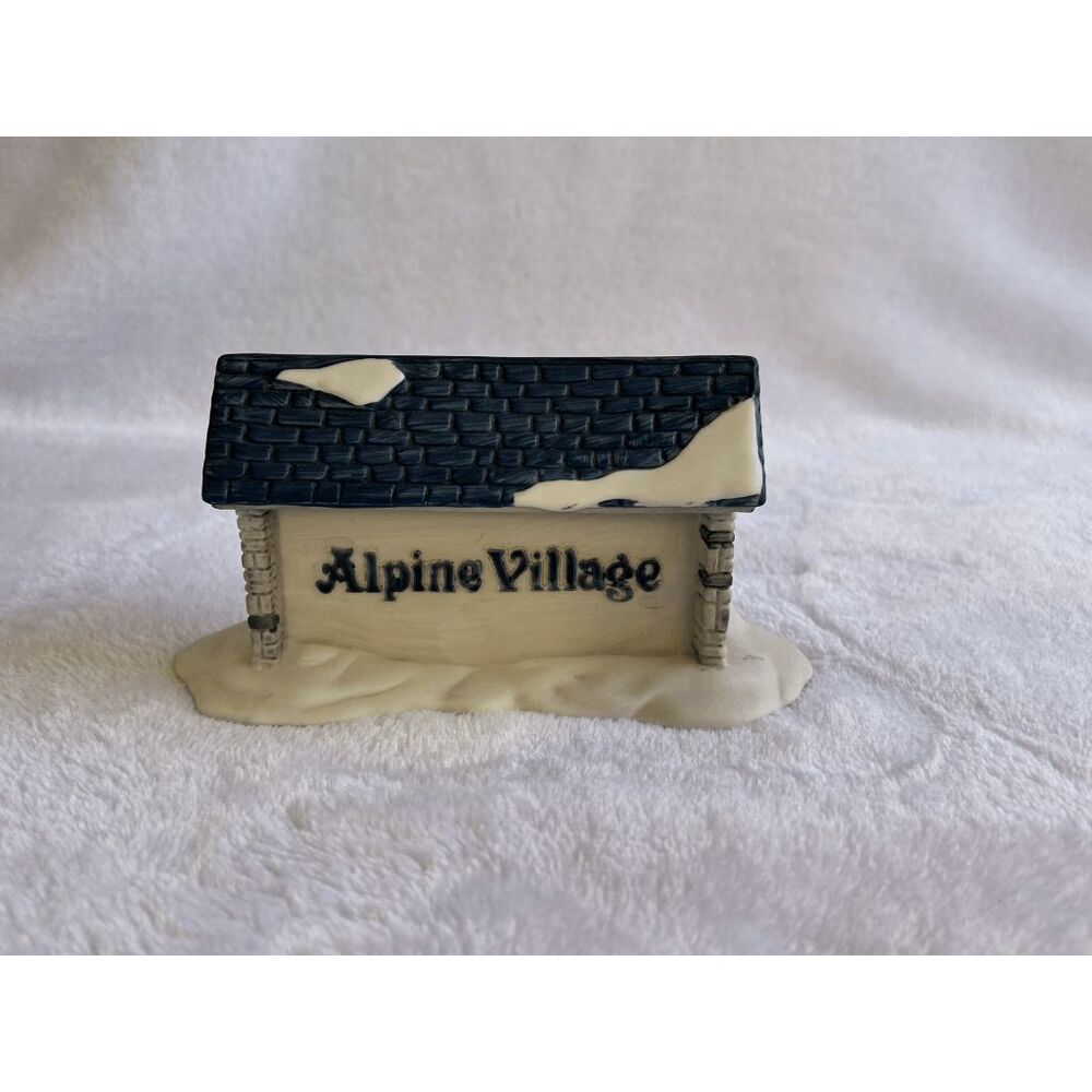 Department 56 Alpine Village Sign Exclusive Series by Jiean Fung, Christmas